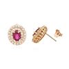 Image 2 : 14KT Rose Gold 2.07 ctw Ruby and Diamond Earrings