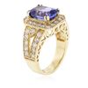 Image 3 : 14KT Yellow Gold 3.68 ctw Tanzanite and Diamond Ring