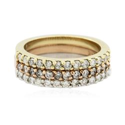 14KT Three-Tone Gold 0.70 ctw Diamond Rings