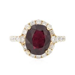 14KT Yellow Gold 5.09 ctw Ruby and Diamond Ring