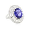 Image 2 : 14KT White Gold GIA Certified 12.54 ctw Tanzanite and Diamond Ring