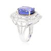 Image 3 : 14KT White Gold GIA Certified 12.54 ctw Tanzanite and Diamond Ring