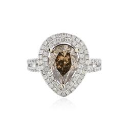 14KT White Gold 3.92 ctw Brown Diamond Ring
