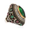 Image 2 : SILVER 15.86 ctw Multicolor Gemstone Ring