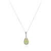 Image 2 : 18KT White Gold 5.29 ctw Opal and Diamond Pendant With Chain