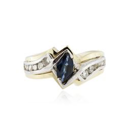 14KT Two-Tone Gold 1.00 ctw Sapphire and Diamond Ring