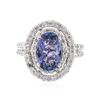Image 1 : 14KT White Gold 1.92 ctw Tanzanite and Diamond Ring