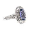 Image 2 : 14KT White Gold 1.92 ctw Tanzanite and Diamond Ring