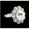 Image 2 : 14KT White Gold 7.90 ctw Yellow Sapphire and Diamond Ring