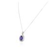 Image 3 : 14KT White Gold 3.73 ctw Tanzanite and Diamond Pendant With Chain