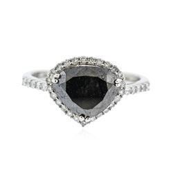 14KT White Gold 3.07 ctw Black Diamond Ring