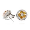 Image 2 : 18KT White Gold 1.90 ctw Yellow Sapphire and Diamond Earrings