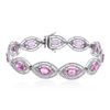 Image 1 : 14KT White Gold 9.87 ctw Pink Sapphire and Diamond Bracelet