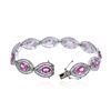 Image 3 : 14KT White Gold 9.87 ctw Pink Sapphire and Diamond Bracelet