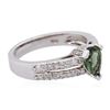 Image 2 : 14KT White Gold 0.29 ctw Alexandrite and Diamond Ring