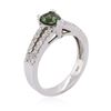 Image 3 : 14KT White Gold 0.29 ctw Alexandrite and Diamond Ring
