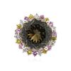 Image 1 : 14KT White Gold 26.05 ctw Green Tourmaline, Sapphire and Diamond Ring