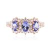 Image 1 : 14KT Rose Gold 1.32 ctw Tanzanite and Diamond Ring