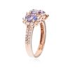 Image 3 : 14KT Rose Gold 1.32 ctw Tanzanite and Diamond Ring