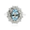 Image 1 : 14KT White Gold 1.70 ctw Aquamarine and Diamond Ring