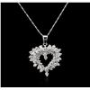 Image 2 : 14KT White Gold 1.83 ctw Diamond Pendant With Chain