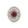 Image 1 : 14KT White Gold 2.47 ctw Ruby and Diamond Ring