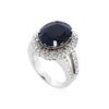 Image 1 : 14KT White Gold 9.80 ctw Sapphire and Diamond Ring