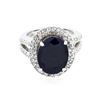 Image 2 : 14KT White Gold 9.80 ctw Sapphire and Diamond Ring