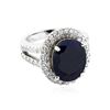 Image 3 : 14KT White Gold 9.80 ctw Sapphire and Diamond Ring