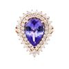 Image 1 : 14KT Rose Gold 6.32 ctw Tanzanite and Diamond Ring