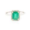 Image 1 : 14KT White Gold 1.24 ctw Emerald and Diamond Ring