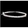 Image 1 : 14KT White Gold 2.52 ctw Diamond Bangle Bracelet