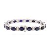 Image 2 : 14KT White Gold 24.00 ctw Sapphire and Diamond Bracelet