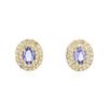 Image 1 : 14KT Yellow Gold 1.40 ctw Tanzanite and Diamond Earrings