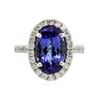 Image 1 : 14KT White Gold 4.58 ctw Tanzanite and Diamond Ring