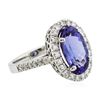 Image 2 : 14KT White Gold 4.58 ctw Tanzanite and Diamond Ring