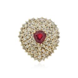 18KT Yellow Gold 2.78 ctw Ruby and Diamond Ring