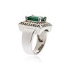 Image 3 : 14KT White Gold 3.02 ctw Emerald and Diamond Ring