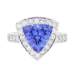 14KT White Gold 2.20 ctw Tanzanite and Diamond Ring