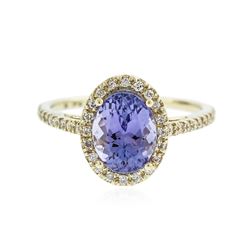 14KT Yellow Gold 1.50 ctw Tanzanite and Diamond Ring