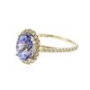 Image 2 : 14KT Yellow Gold 1.50 ctw Tanzanite and Diamond Ring