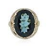 Image 1 : 14KT Yellow Gold 20.72 ctw Blue Topaz and Diamond Ring