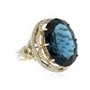 Image 2 : 14KT Yellow Gold 20.72 ctw Blue Topaz and Diamond Ring