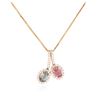 Image 1 : 14KT Rose Gold 1.46 ctw Tourmaline and Diamond Pendant With Chain