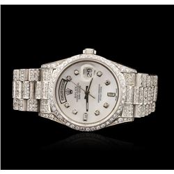 Gents 18KT White Gold 6.00 ctw Diamond Super President DayDate Wristwatch