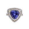 Image 1 : 14KT Yellow Gold 4.96 ctw Tanzanite and Diamond Ring