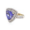 Image 2 : 14KT Yellow Gold 4.96 ctw Tanzanite and Diamond Ring