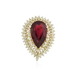 14KT Yellow Gold 15.72 ctw Ruby and Diamond Ring