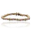 Image 1 : 14KT Yellow Gold 6.24 ctw Pink Sapphire and Diamond Bracelet