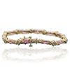 Image 2 : 14KT Yellow Gold 6.24 ctw Pink Sapphire and Diamond Bracelet